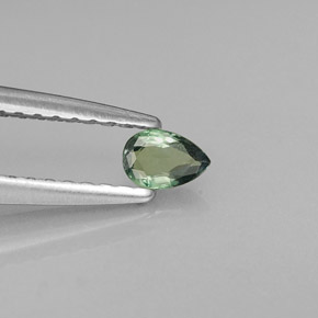 0.16カラットの天然グリーン/レッドアレキサンドライト、洋梨の形、VVS-VS