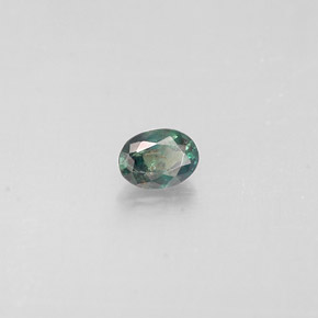 0.14カラットの天然グリーン/レッドアレキサンドライト（3.6×2.6 mm・オーバルカット）