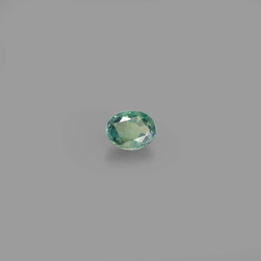 0.12カラットの天然グリーン/レッドアレキサンドライト（3.3×2.7 mm・オーバルカット）