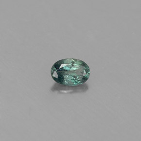 0.12カラットの天然グリーン/レッドアレキサンドライト（3.5×2.5 mm・オーバルカット）