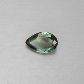 0.34カラットの天然グリーン/レッドアレキサンドライト（5.6×3.7 mm・洋梨の形）