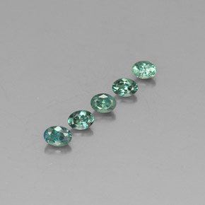 カラットの天然グリーン/レッドアレキサンドライト（3.6×2.6 mm・オーバルカット）
