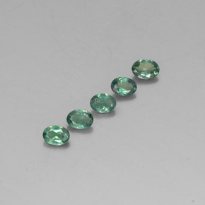 カラットの天然グリーン/レッドアレキサンドライト（3.6×2.6 mm・オーバルカット）