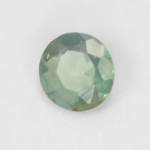 0.07カラットの天然Medium Light Greenアレキサンドライト（2.48 mm・ラウンドカット）