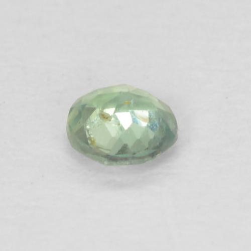 0.09カラットの天然薄いイエローグリーンアレキサンドライト（2.64 mm・ラウンドカット）