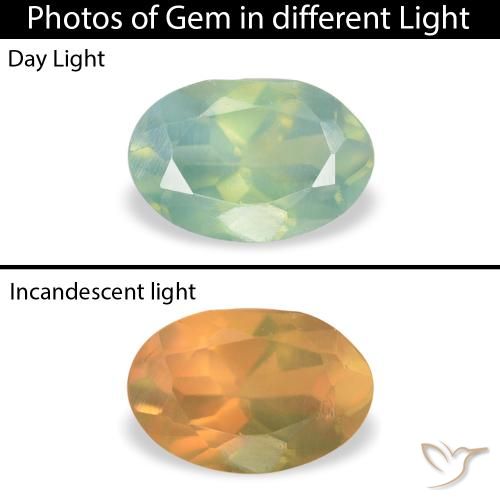 0.09ct 天然 ライトグリーン アレキサンドライト, 楕円形, VS