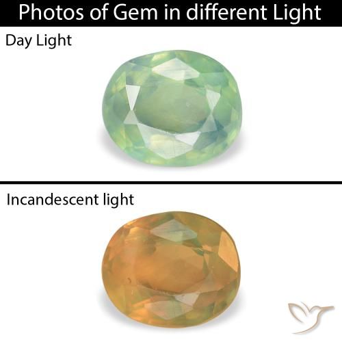 0.11ct 天然 ミントグリーン アレキサンドライト, 楕円形, VVS-VS