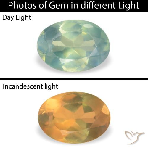 0.07ct 天然 ライトグリーン アレキサンドライト, 楕円形, VVS-VS