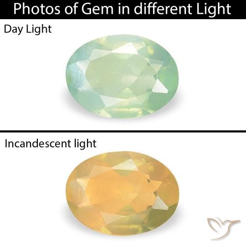0.12ct 天然 薄いイエローグリーン アレキサンドライト, 楕円形, VVS-VS