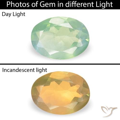0.12ct 天然 ライトグリーン アレキサンドライト, 楕円形, VVS-VS