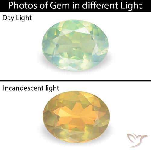 0.10ct 天然 薄いペアーグリーン アレキサンドライト, 楕円形, VVS-VS