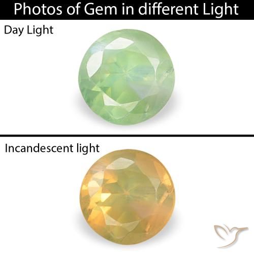 0.19ct 天然 Medium Light-Green アレキサンドライト, ラウンド, VVS-VS