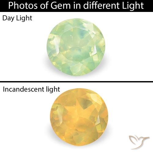 0.10ct 天然 ライムグリーン アレキサンドライト, ラウンド, VVS-VS