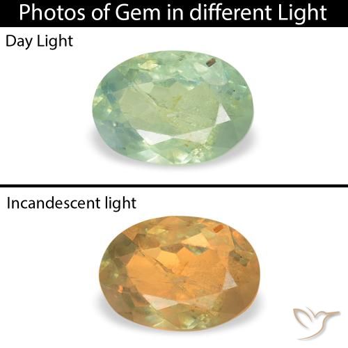 0.49ct 天然 非常に薄い緑 アレキサンドライト, 楕円形, SI