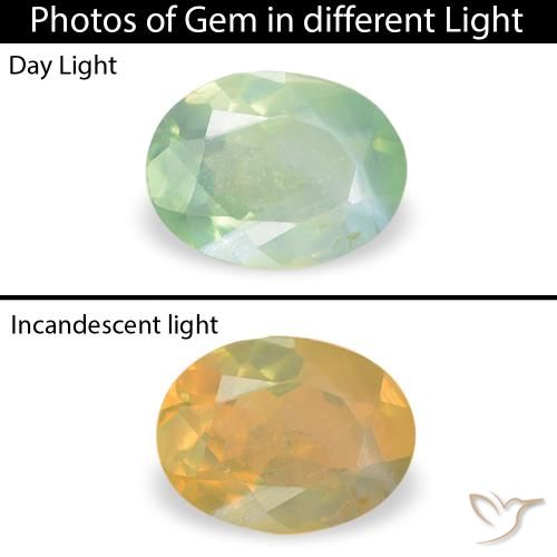 0.16ct 天然 非常に薄い緑 アレキサンドライト, 楕円形, VS