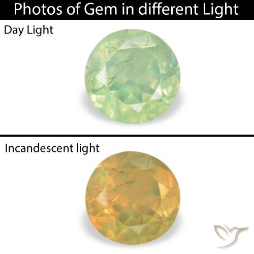 0.28ct 天然 薄いペアーグリーン アレキサンドライト, ラウンド, VS-SI