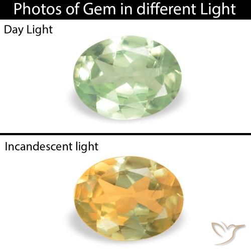 0.17ct 天然 イエローグリーン アレキサンドライト, 楕円形, VS