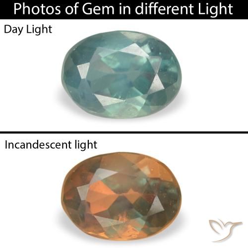 0.21ct 天然 ミディアムグリーン アレキサンドライト, 楕円形, VS