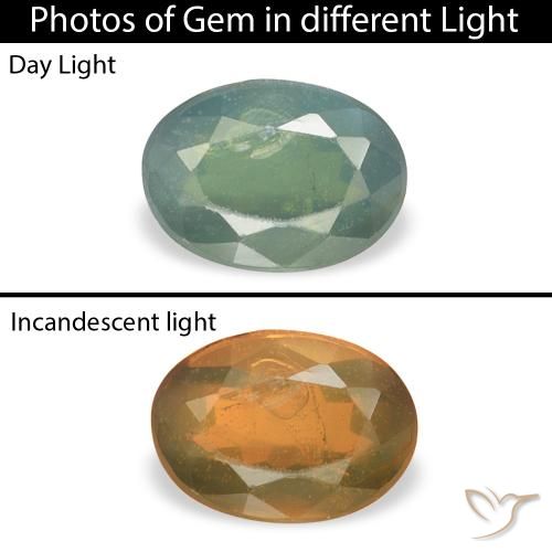 0.64ct 天然 ターコイズ アレキサンドライト, 楕円形, VS