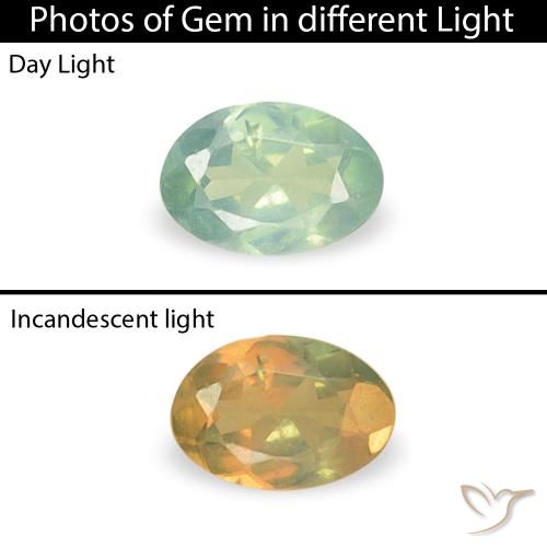 0.07ct 天然 青みがかったグリーン アレキサンドライト, 楕円形, VS