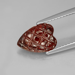 2.85カラットの天然ディープレッドアルマンディンガーネット、ハート型、半透明