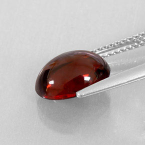 3.38カラットの天然ディープレッドアルマンディンガーネット（9.9×7.7 mm・透明）