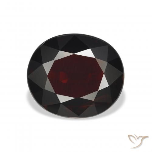 6.21ct 天然 黒がかった赤 アルマンディンガーネット, 楕円形, VS