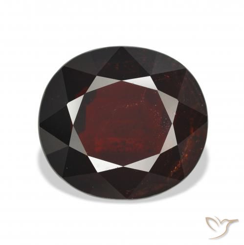 18.33ct 天然 黒がかった赤 アルマンディンガーネット, 楕円形, VVS-VS