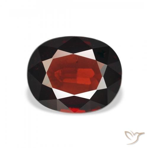 2.85ct 天然 ダークレッド アルマンディンガーネット, 楕円形, VVS-VS