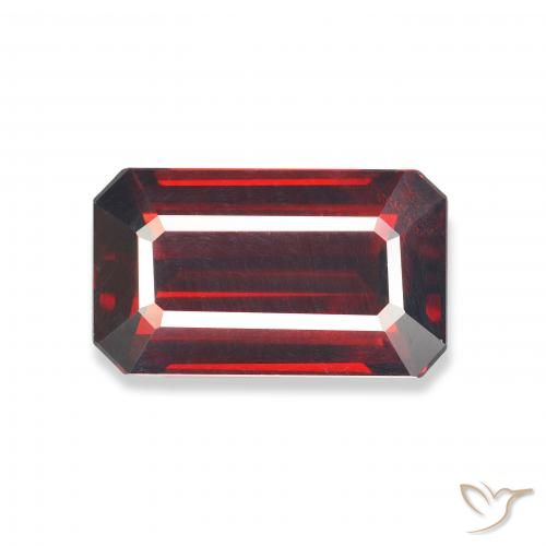6.08ct 天然 ディープレッド アルマンディンガーネット, エメラルドカット, VVS-VS