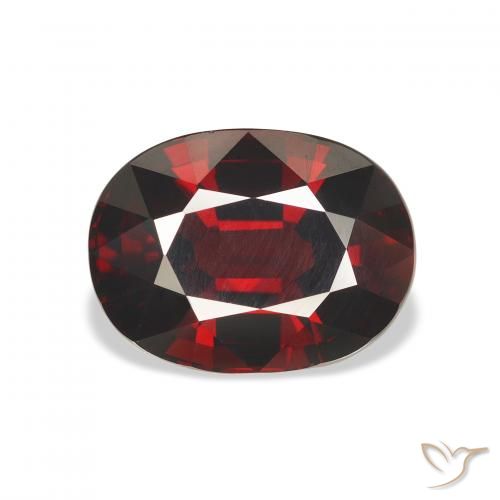 6.86ct 天然 ダークレッド アルマンディンガーネット, 楕円形, VVS-VS
