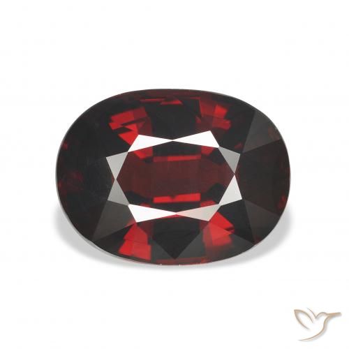 6.90ct 天然 黒がかった赤 アルマンディンガーネット, 楕円形, VVS-VS