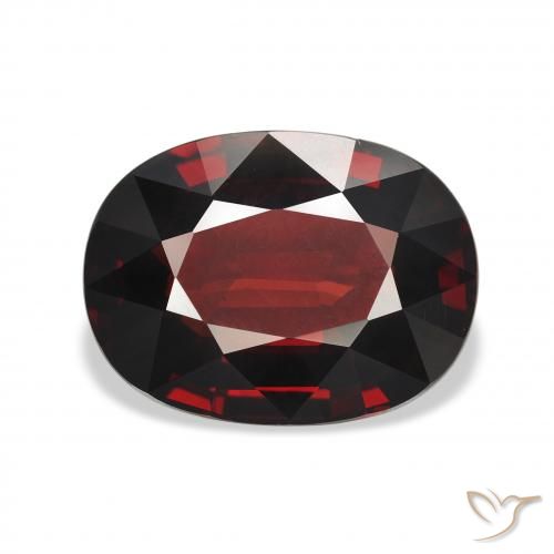 6.71ct 天然 ダークレッド アルマンディンガーネット, 楕円形, VVS-VS