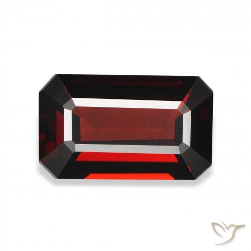 5.08ct 天然 ディープレッド アルマンディンガーネット, エメラルドカット, VVS-VS