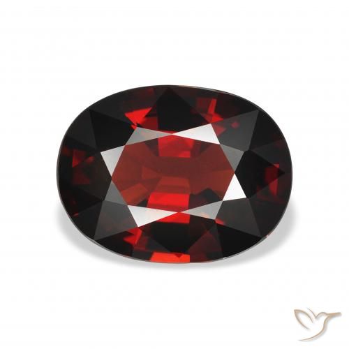 4.22ct 天然 ダークレッド アルマンディンガーネット, 楕円形, VVS-VS