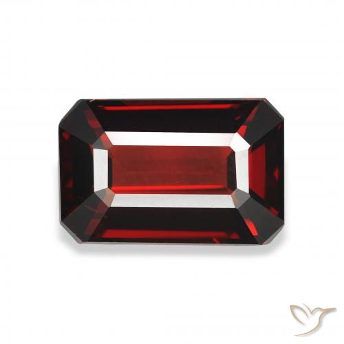 3.71ct 天然 ダークレッド アルマンディンガーネット, エメラルドカット, VS