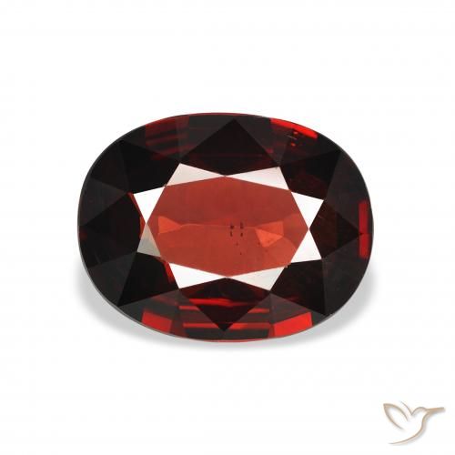 3.19ct 天然 ダークレッド アルマンディンガーネット, 楕円形, VS
