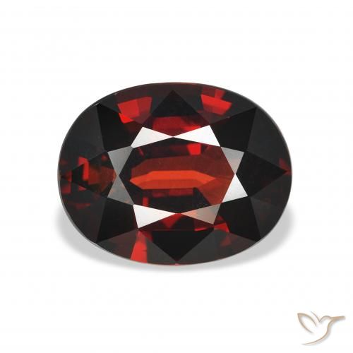 4.13ct 天然 ダークレッド アルマンディンガーネット, 楕円形, VVS