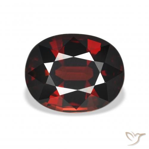 5.09ct 天然 ダークレッド アルマンディンガーネット, 楕円形, VVS