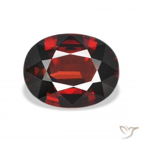 4.04ct 天然 ダークレッド アルマンディンガーネット, 楕円形, VVS