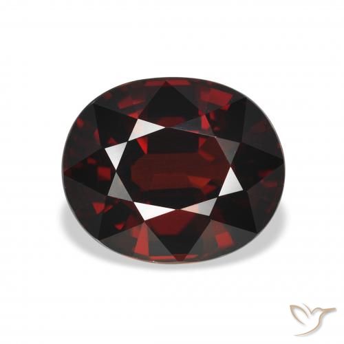 4.80ct 天然 黒がかった赤 アルマンディンガーネット, 楕円形, VVS