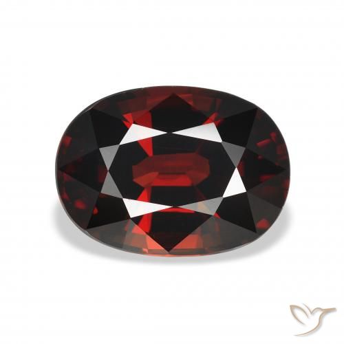 4.54ct 天然 黒がかった赤 アルマンディンガーネット, 楕円形, VVS