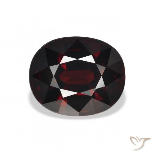 6.72ct 天然 黒がかった赤 アルマンディンガーネット, 楕円形, VVS