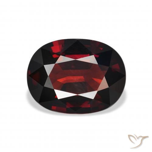 5.35ct 天然 ダークレッド アルマンディンガーネット, 楕円形, VVS-VS