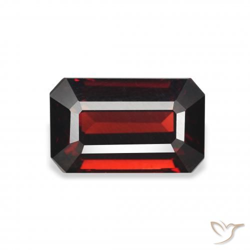 3.58ct 天然 ディープレッド アルマンディンガーネット, エメラルドカット, VVS