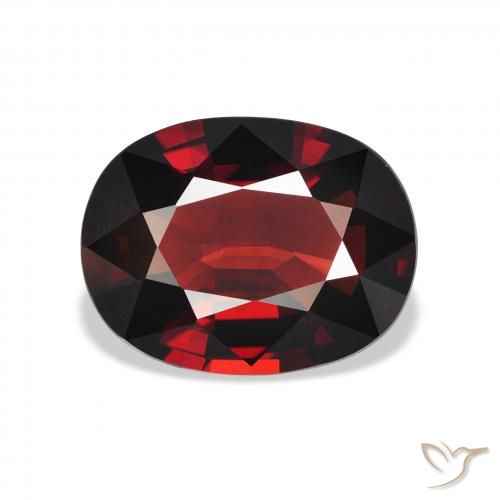 7.05ct 天然 黒がかった赤 アルマンディンガーネット, 楕円形, VVS