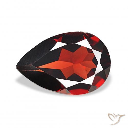 2.96ct ダークレッド アルマンディンガーネット, 洋梨の形, VS