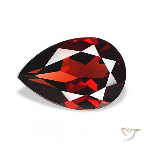 3.40ct ダークレッド アルマンディンガーネット, 洋梨の形, VVS