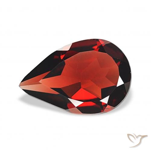 2.92ct ダークレッド アルマンディンガーネット, 洋梨の形, VS