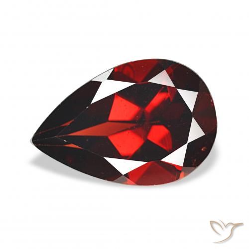 3.58ct ダークレッド アルマンディンガーネット, 洋梨の形, VS